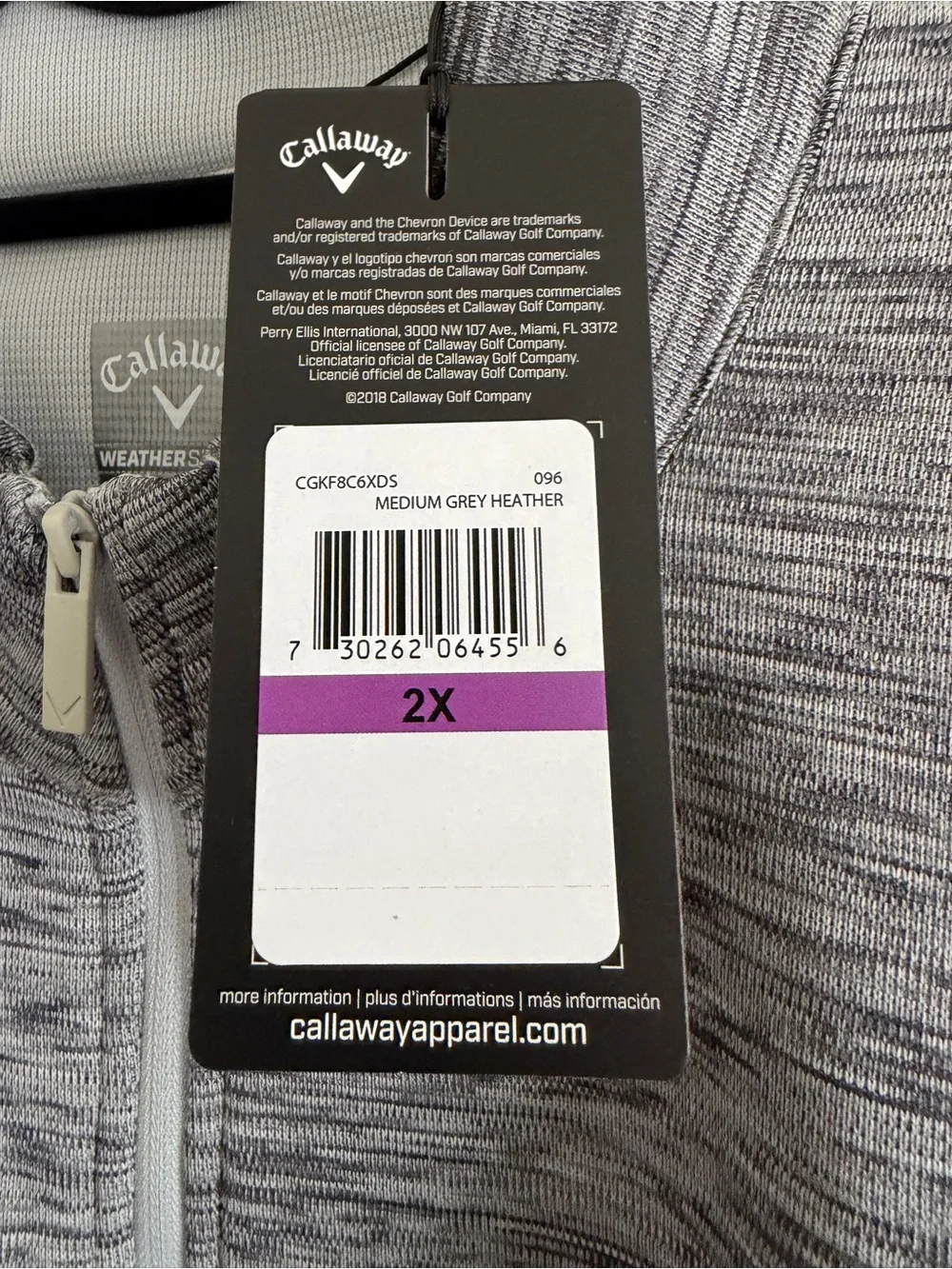 Callaway Men's Heather Gray Quarter-Zip Crewneck Sweater